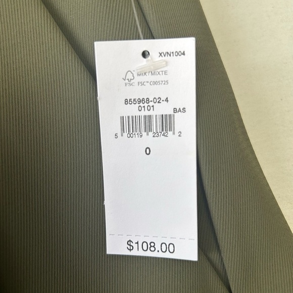 GAP 365 High Rise Pleated Trousers Tailored Pants Olive Green Size 0 NWT - Picture 12 of 14